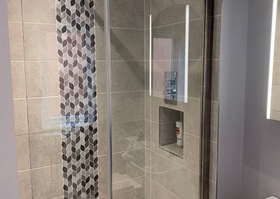 Shower fitted and plumbed